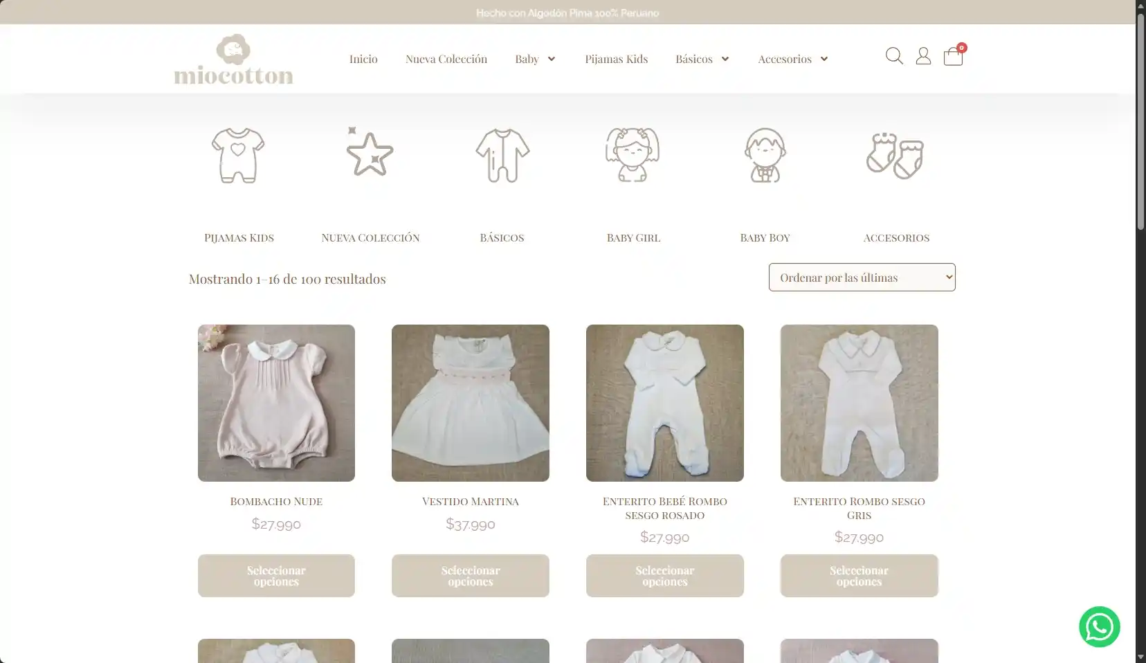 Catálogo de ropa para bebés y niños de MioCotton